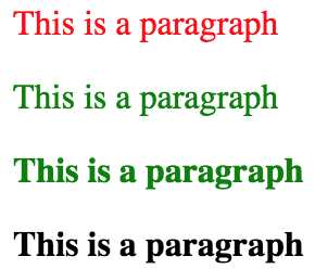 Text in different colors and boldness