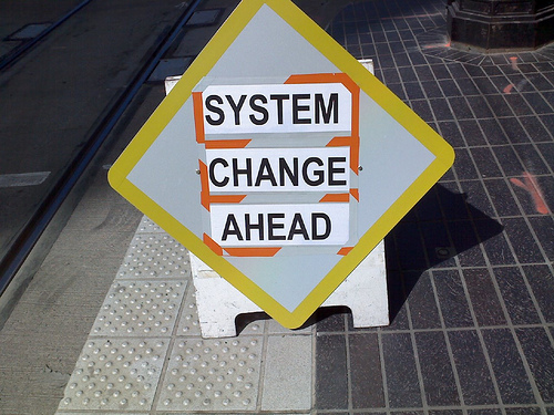 Sign reading system change ahead